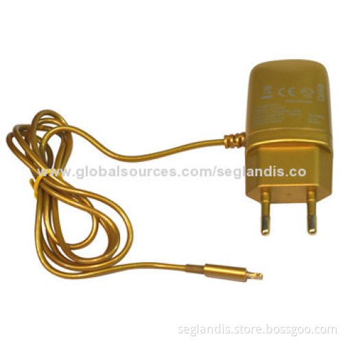 Travel Charger for iPad Mini/iPhone 5C/5S, 5V, 1A Output